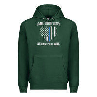Sports Green national police week shirt vintage blue line american flag Premium Hoodie - linhVisuals