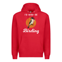 Red birding birdwatching eastern phoebe Premium Hoodie - linhVisuals