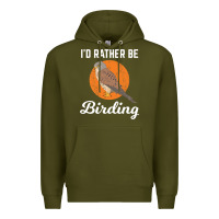 Army Green birding birdwatching kestrel bird bird Premium Hoodie - linhVisuals