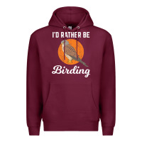 Burgundy birding birdwatching kestrel bird bird Premium Hoodie - linhVisuals
