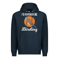 Navy birding birdwatching kestrel bird bird Premium Hoodie - linhVisuals
