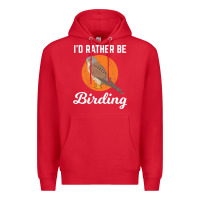 Red birding birdwatching kestrel bird bird Premium Hoodie - linhVisuals