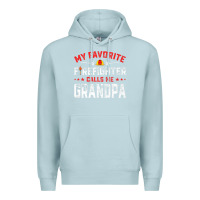 Blue Mist mens father's day my favorite firefighter calls me grandpa premium Premium Hoodie - linhVisuals