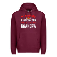 Burgundy mens father's day my favorite firefighter calls me grandpa premium Premium Hoodie - linhVisuals