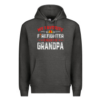 Charcoal Heather mens father's day my favorite firefighter calls me grandpa premium Premium Hoodie - linhVisuals