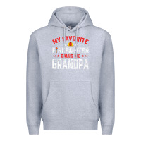 Heather Grey mens father's day my favorite firefighter calls me grandpa premium Premium Hoodie - linhVisuals