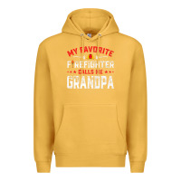 Mustard mens father's day my favorite firefighter calls me grandpa premium Premium Hoodie - linhVisuals