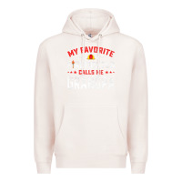 Pale Pink mens father's day my favorite firefighter calls me grandpa premium Premium Hoodie - linhVisuals