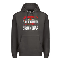 Smoke mens father's day my favorite firefighter calls me grandpa premium Premium Hoodie - linhVisuals