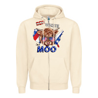 Sandshell Red White And Moo Cow Zipper Hoodie - RanaPortraitStore