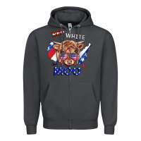 Smoke Red White And Moo Cow Zipper Hoodie - RanaPortraitStore