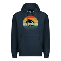 Navy orca family vintage retro art, killer whale family Premium Hoodie - linhVisuals
