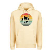 Pina Colada orca family vintage retro art, killer whale family Premium Hoodie - linhVisuals
