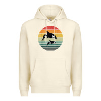 Sandshell orca family vintage retro art, killer whale family Premium Hoodie - linhVisuals