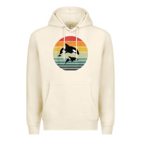 Tofu orca family vintage retro art, killer whale family Premium Hoodie - linhVisuals