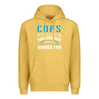Antique Gold cops because firefighters need heroes too premium Premium Hoodie - linhVisuals