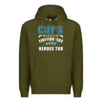Army Green cops because firefighters need heroes too premium Premium Hoodie - linhVisuals