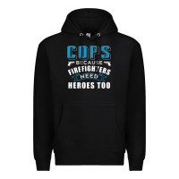 Black cops because firefighters need heroes too premium Premium Hoodie - linhVisuals