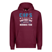 Burgundy cops because firefighters need heroes too premium Premium Hoodie - linhVisuals