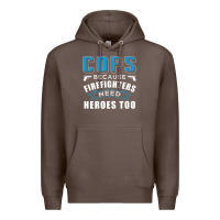 Coffee cops because firefighters need heroes too premium Premium Hoodie - linhVisuals