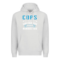 Dove Grey cops because firefighters need heroes too premium Premium Hoodie - linhVisuals