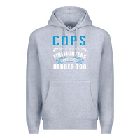 Heather Grey cops because firefighters need heroes too premium Premium Hoodie - linhVisuals