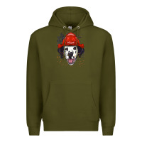 Army Green dalmatian firefighter dalmatian dog lover Premium Hoodie - linhVisuals