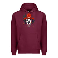 Burgundy dalmatian firefighter dalmatian dog lover Premium Hoodie - linhVisuals