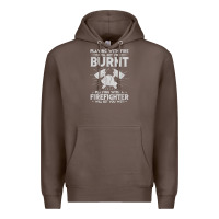 Coffee playing with fire will get you burnt fireman firefighter fun Premium Hoodie - linhVisuals