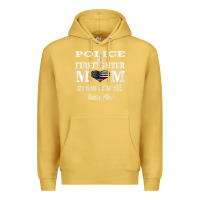 Antique Gold police & firefighter mom, i raised mine fireman mothers day Premium Hoodie - linhVisuals