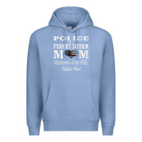 Colony Blue police & firefighter mom, i raised mine fireman mothers day Premium Hoodie - linhVisuals