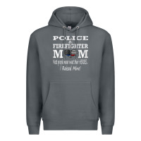 Rock police & firefighter mom, i raised mine fireman mothers day Premium Hoodie - linhVisuals
