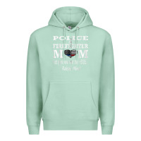 Seafoam police & firefighter mom, i raised mine fireman mothers day Premium Hoodie - linhVisuals
