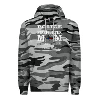Slate Camo police & firefighter mom, i raised mine fireman mothers day Premium Hoodie - linhVisuals