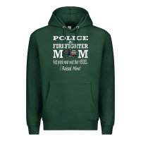 Police & Firefighter Mom, I Raised Mine Fireman Mothers Day Premium Hoodie | Teevron