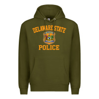 Army Green delaware state police Premium Hoodie - linhVisuals
