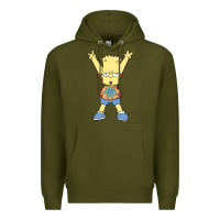 Army Green groovy bart Premium Hoodie - linhVisuals