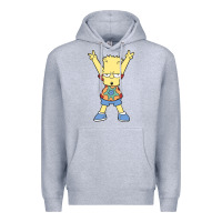 Heather Grey groovy bart Premium Hoodie - linhVisuals