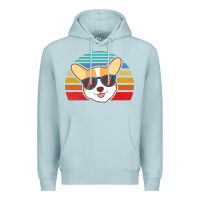 Blue Mist cool corgi vintage 80s dog lover Premium Hoodie - linhVisuals