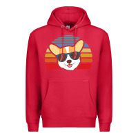 Cardinal cool corgi vintage 80s dog lover Premium Hoodie - linhVisuals
