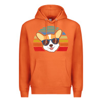 Carrot cool corgi vintage 80s dog lover Premium Hoodie - linhVisuals