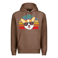 Chestnut cool corgi vintage 80s dog lover Premium Hoodie - linhVisuals