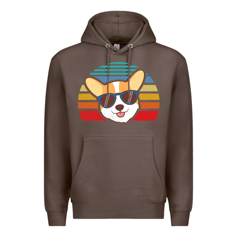 Cool Corgi Vintage 80s Dog Lover Premium Hoodie by linhVisuals | Teevron