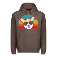 Coffee cool corgi vintage 80s dog lover Premium Hoodie - linhVisuals