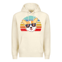 Sandshell cool corgi vintage 80s dog lover Premium Hoodie - linhVisuals