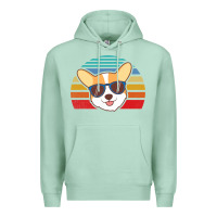 Seafoam cool corgi vintage 80s dog lover Premium Hoodie - linhVisuals
