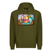 Army Green easter egg background Premium Hoodie - BarkalooDesign