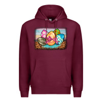 Burgundy easter egg background Premium Hoodie - BarkalooDesign
