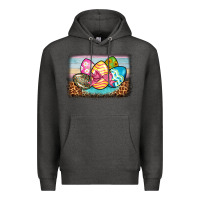 Charcoal Heather easter egg background Premium Hoodie - BarkalooDesign