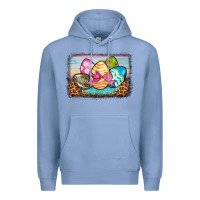 Colony Blue easter egg background Premium Hoodie - BarkalooDesign